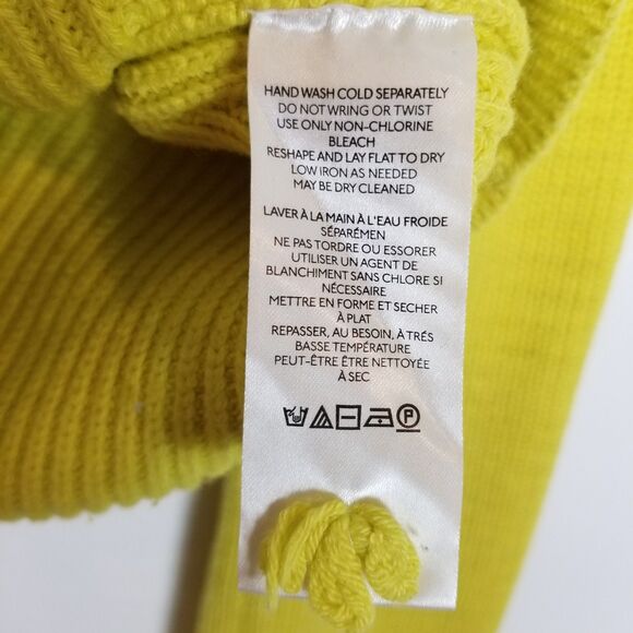 Anthropologie Maeve Cropped Turtleneck Sweater Sz S Yellow Boho Pullover - Picture 11 of 12